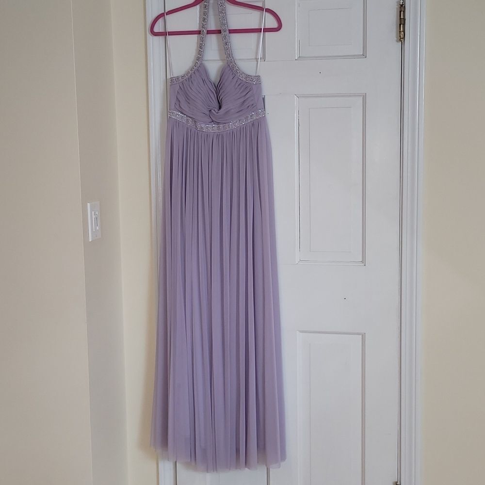 NWOT JS Boutique Lavender halter maxidress